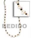 Natural Sqaure White Shell With Coco BFJ037NK Shell Beads Shell Jewelry Natural Color Necklace