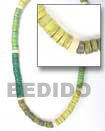 Natural 4-5 Coco Heishe 3 Tone Green BFJ051NK Shell Beads Shell Jewelry Coco Necklace