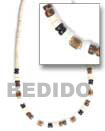 Natural White Shell With Coco Pokalet BFJ069NK Shell Beads Shell Jewelry Shell Necklace