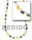 Natural 2-3 Mm Green   White   Blue   BFJ079NK Shell Beads Shell Jewelry Coco Necklace