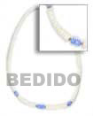 Natural 4-5mm White Shell With Blue BFJ086NK Shell Beads Shell Jewelry Shell Necklace