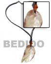 Natural Leather Thong   Leaf Shell BFJ095NK Shell Beads Shell Jewelry Leather Thong Necklace