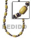 Natural Yellow Buri Tube Necklace BFJ103NK Shell Beads Shell Jewelry Seeds Beads Necklace