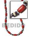 Natural Red Buri Tube Necklace With BFJ104NK Shell Beads Shell Jewelry Seeds Beads Necklace