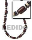 Natural Dark Brown Buri Tube Necklace BFJ107NK Shell Beads Shell Jewelry Seeds Beads Necklace