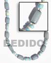 Natural Turqoise Blue Buri Tube BFJ122NK Shell Beads Shell Jewelry Seeds Beads Necklace