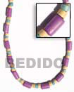 Natural Violet Wood Tube Necklace BFJ125NK Shell Beads Shell Jewelry Natural Color Necklace