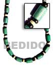 Natural Green Wood Tube With Pukalet BFJ129NK Shell Beads Shell Jewelry Natural Color Necklace