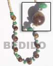 Natural 10 Mm Buri Beads With Green BFJ133NK Shell Beads Shell Jewelry Seeds Beads Necklace