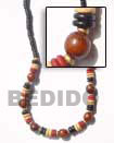 Natural Natural Black With Wood Beads Necklace