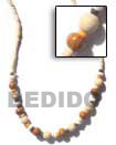 Natural 2-3 Coco Heishe Bleach With BFJ210NK Shell Beads Shell Jewelry Natural Color Necklace