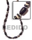 Natural Buri Black Tube 4-5 Pokalet BFJ216NK Shell Beads Shell Jewelry Seeds Beads Necklace