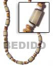 Natural White Buri Tube W/ White Shell Necklace