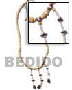 Natural 3 Tassel Black Pin Necklace