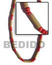 Natural Bamboo Tube   Red 4-5 Mm BFJ268NK Shell Beads Shell Jewelry Natural Color Necklace