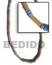 Natural Bamboo Tube   Pastel Blue BFJ275NK Shell Beads Shell Jewelry Pastel Wood Necklace