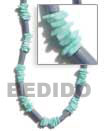 Natural Pastel Blue Wood Tube   Aqua BFJ282NK Shell Beads Shell Jewelry Pastel Wood Necklace