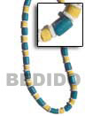 Natural Blue Wood Tube   Pastel BFJ289NK Shell Beads Shell Jewelry Pastel Wood Necklace