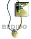 Natural 2-3 Mm Pastel Green   Blue BFJ323NK Shell Beads Shell Jewelry Pastel Wood Necklace