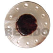 Natural Round Hammershell W/ Skin And Multi-holes Pendants