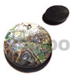 Natural Round Paua Shell W/ Resin Backing 40mm