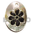 Natural Black Lip Dog Tag W/ Flower Skin