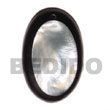 Natural Hammershell Oval W/ Thick Black Resin Frame