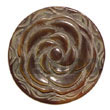 Natural 40mm Round Brownlip W/ Rose Carving Pendants