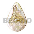 Natural mother of pearl Teardrop   Carving 40mm BFJ5167P Shell Beads Shell Jewelry Shell Pendant