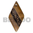 Natural Natural Horn Diamond W/ Carving 45mm Pendants