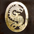 Natural Oval MOP Dragon Carving 40mm Pendants