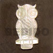 Natural Owl MOP Carving 40mm Pendants
