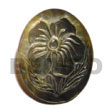Natural Oval Black Lip W/ Flower Carving 52mmx43mm