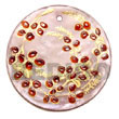 Natural Round 40mm hammer shell   BFJ5261P Shell Beads Shell Jewelry Hand Painted Pendant