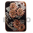 Natural Rectangular 40mm Black Tab   BFJ5273P Shell Beads Shell Jewelry Hand Painted Pendant