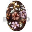 Natural Oval 40mm Blacktab   BFJ5279P Shell Beads Shell Jewelry Hand Painted Pendant
