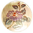 Natural Round 40mm mother of pearl   Handpainted BFJ5301P Shell Beads Shell Jewelry Hand Painted Pendant