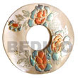 Natural Round 50mm hammer shell Donut BFJ5327P Shell Beads Shell Jewelry Hand Painted Pendant