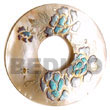 Natural Round 50mm hammer shell Donut BFJ5328P Shell Beads Shell Jewelry Hand Painted Pendant