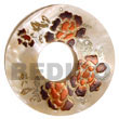 Natural Round 50mm hammer shell Donut BFJ5329P Shell Beads Shell Jewelry Hand Painted Pendant
