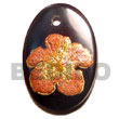 Natural Oval 30mm Blacktab   BFJ5361P Shell Beads Shell Jewelry Hand Painted Pendant