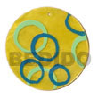 Natural Round Yellow 50mm Capiz Shell BFJ5363P Shell Beads Shell Jewelry Hand Painted Pendant