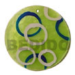 Natural Round Green 50mm Capiz Shell BFJ5365P Shell Beads Shell Jewelry Hand Painted Pendant