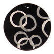 Natural Round Black 50mm Capiz Shell BFJ5366P Shell Beads Shell Jewelry Hand Painted Pendant
