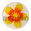 Natural Round Natural 50mm Capiz BFJ5370P Shell Beads Shell Jewelry Hand Painted Pendant