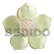 Natural 45mm Light Green Hammershell Flower W/ Carved