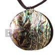 Natural Round Abalone Paua Shell 40mm BFJ5418P Shell Beads Shell Jewelry Shell Pendant