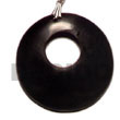 Natural Round Black Horn W/ Hole 40mm Pendants