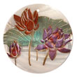 round 50mm kabibe shell w/ handpainted design -