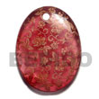 oval 45mm transparent maroon resin w/ handpainted design